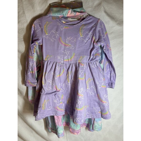 NEW Freestyle Revolution Girls 2-Pack Dresses unicorns/headband 24 months NWT - Picture 6 of 8